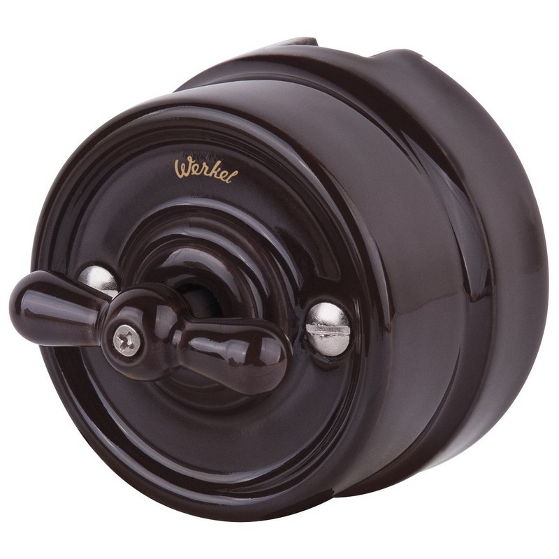 Werkel Ретро Выключатель Werkel одноклавишный (коричневый) Ретро W5612014