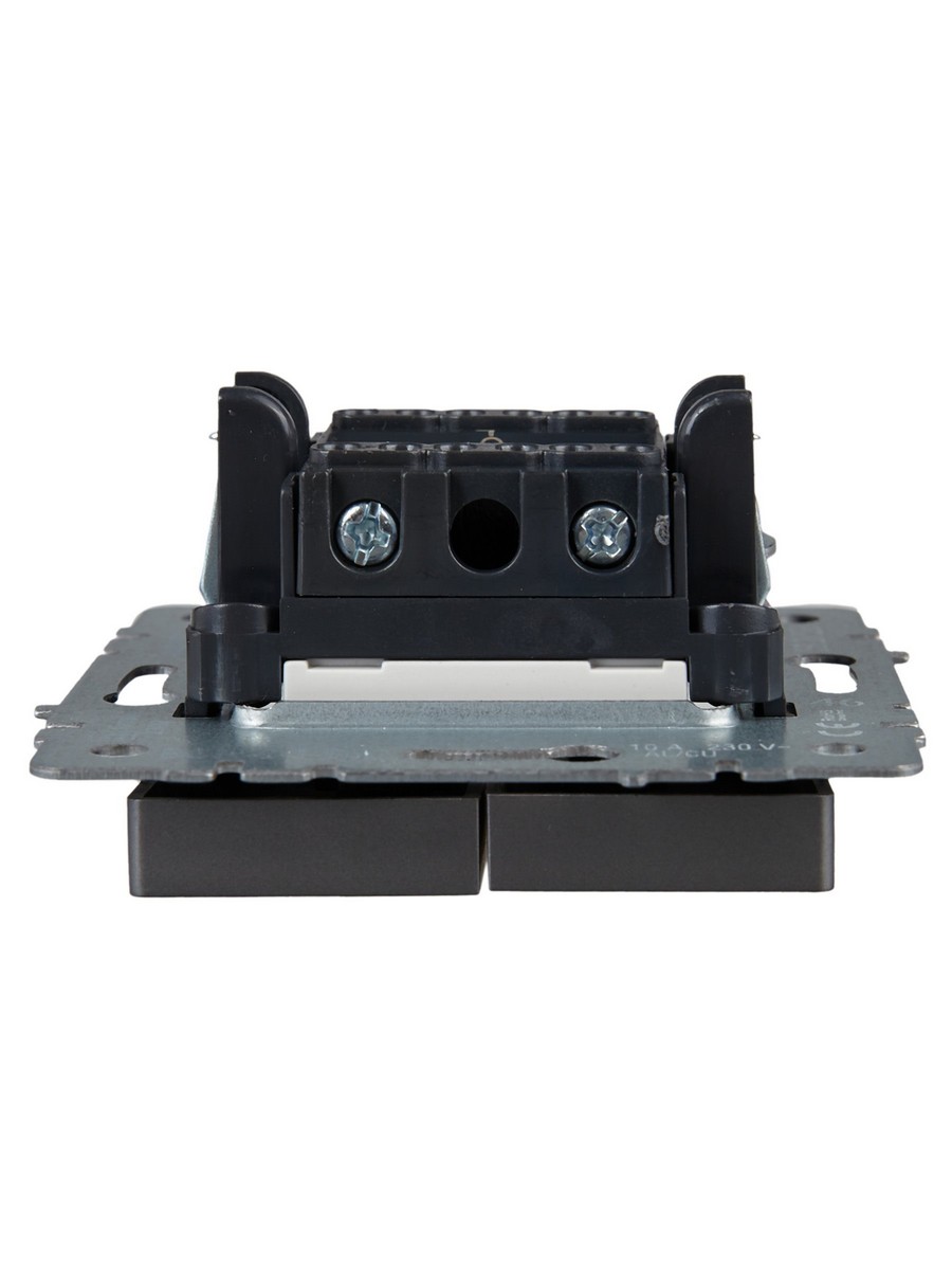 Выключатель IEK BRITE 2-клавишный с индикацией 10А ВС10-2-1-БрС сталь BR-V20-1-10-K46