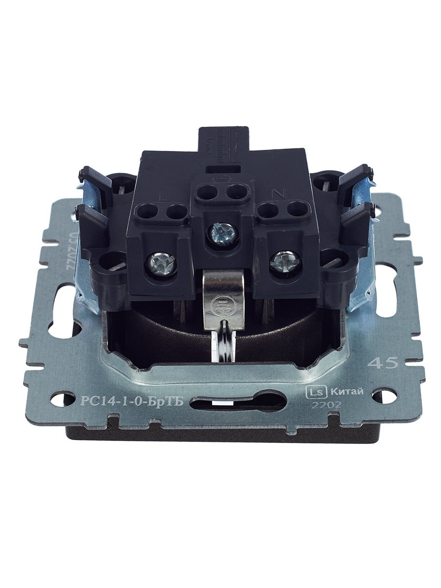 IEK Brite Бронза Розетка IEK BRITE с/з с шторками 16А РС14-1-0-БрТБ темная бронза BR-R14-16-K45