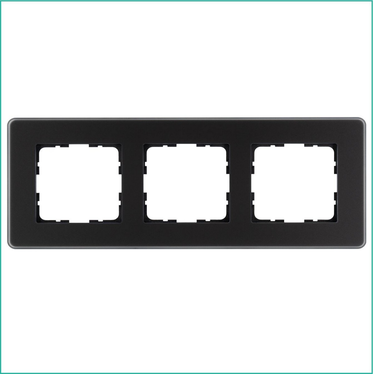 JASMART G - розетки и выключатели Рамка JASMART 3-постовая стекло матовое Black Glass G1003GB-RM
