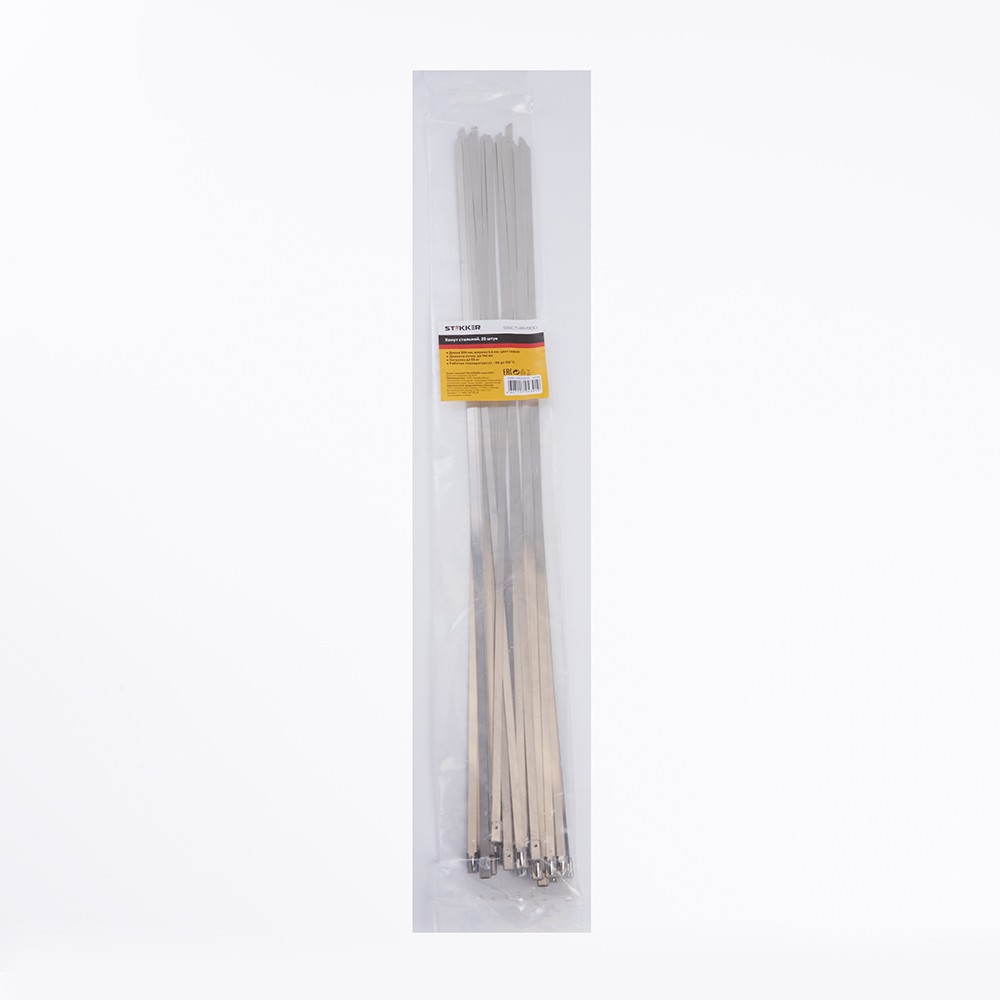 Хомут стальной STEKKER SSCT46-500 46х500мм d пучка max 146мм нагрузка 55кг серый упаковка 25 шт 32799