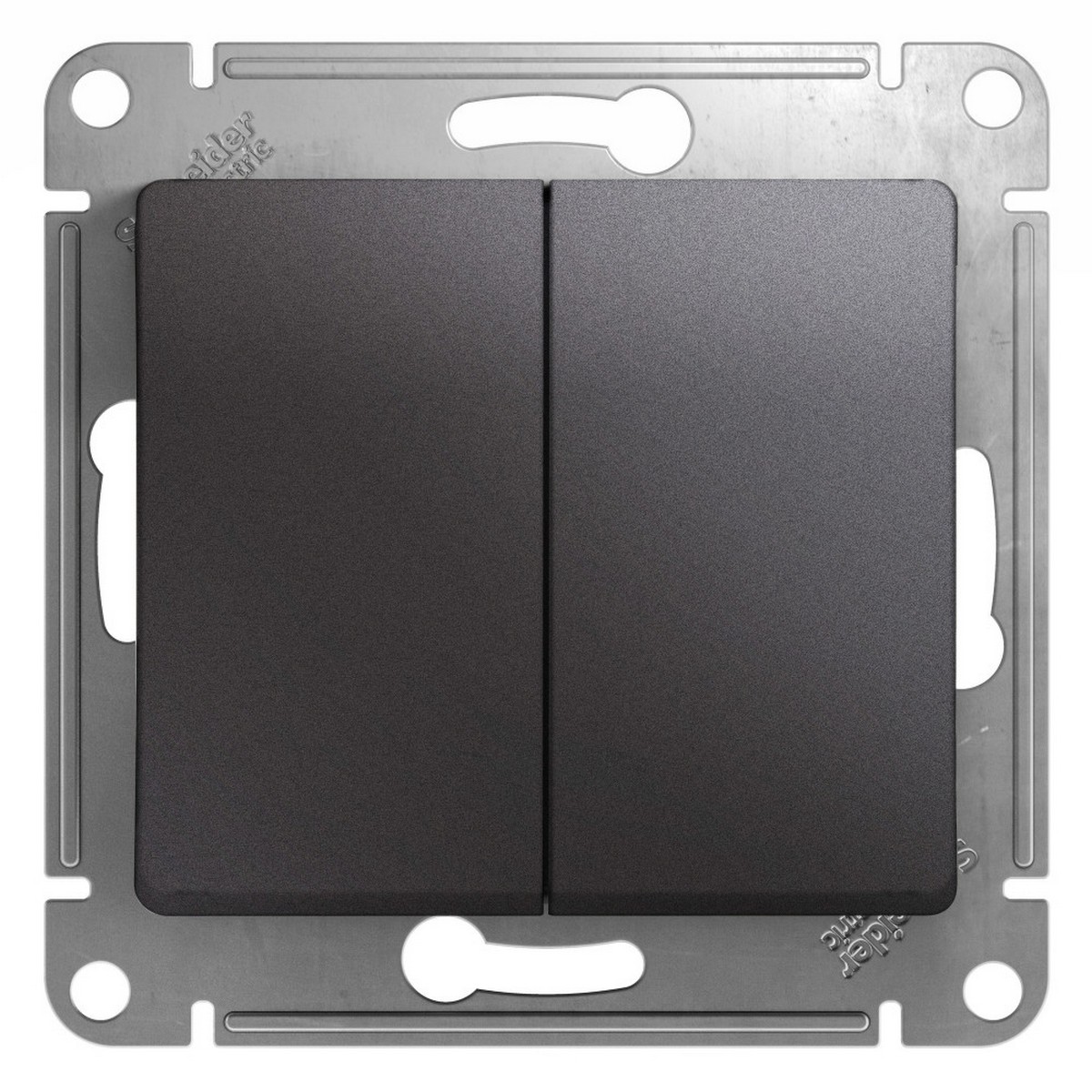 Переключатель 2-клавишный Systeme Electric Glossa Графит GSL001365