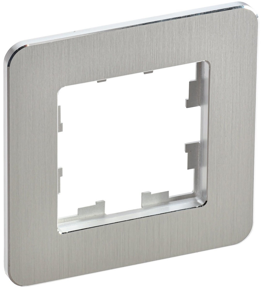 Рамка IEK BRITE DECOR Алюминий/алюм металл. скругл.угол 1-мест. РУ-1-1-Бр RE AL BR-M12-M-21-K47