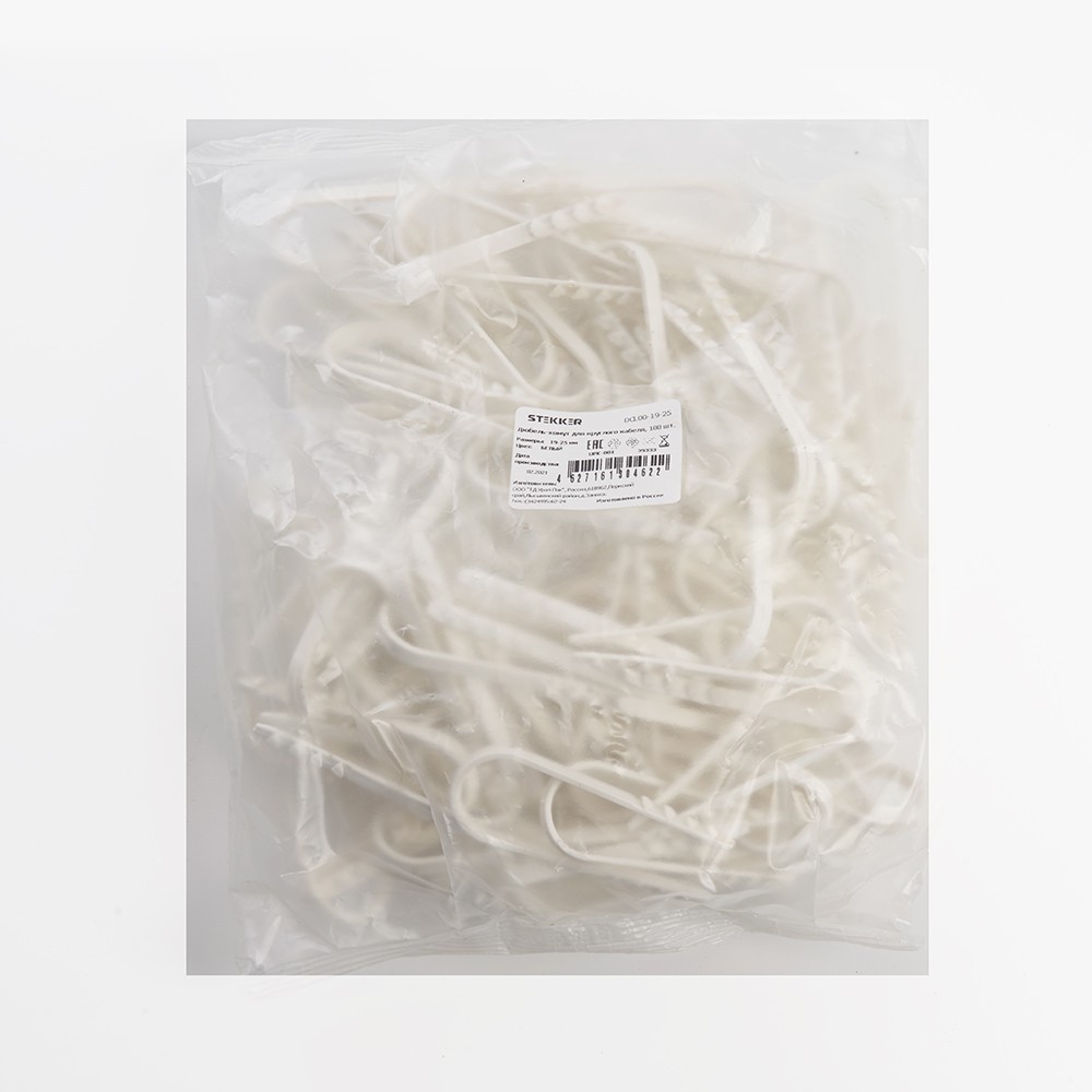 Дюбель-хомут для круглого кабеля (19-25мм) STEKKER DCL00-19-25 нейлон белый (100шт.) 39333