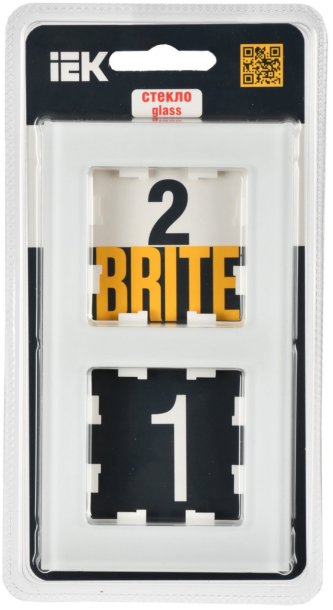 IEK Brite Рамки Рамка IEK BRITE DECOR Белый матовый стекло 2-м РУ-2-2-Бр BR-M22-G-31-K01
