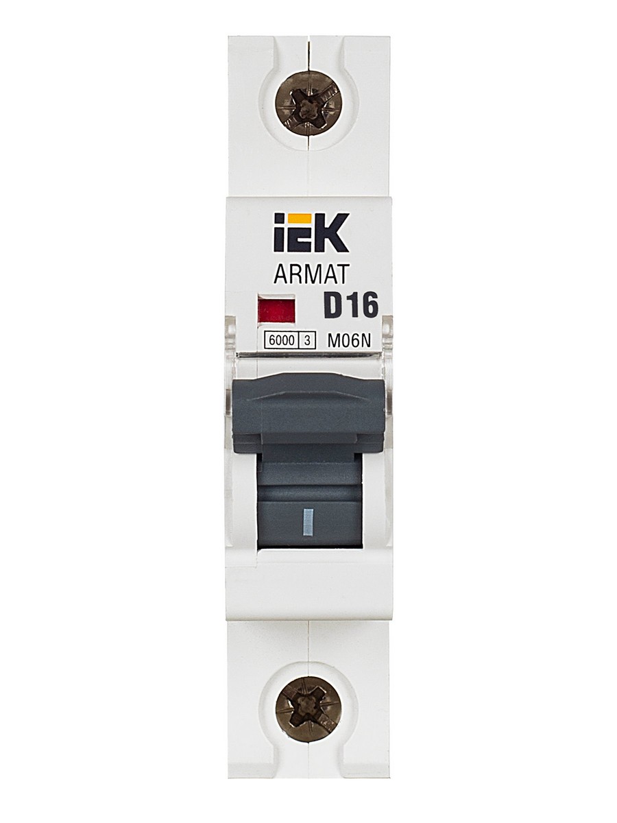 Автоматический выключатель IEK ARMAT M06N 1P D 16А AR-M06N-1-D016