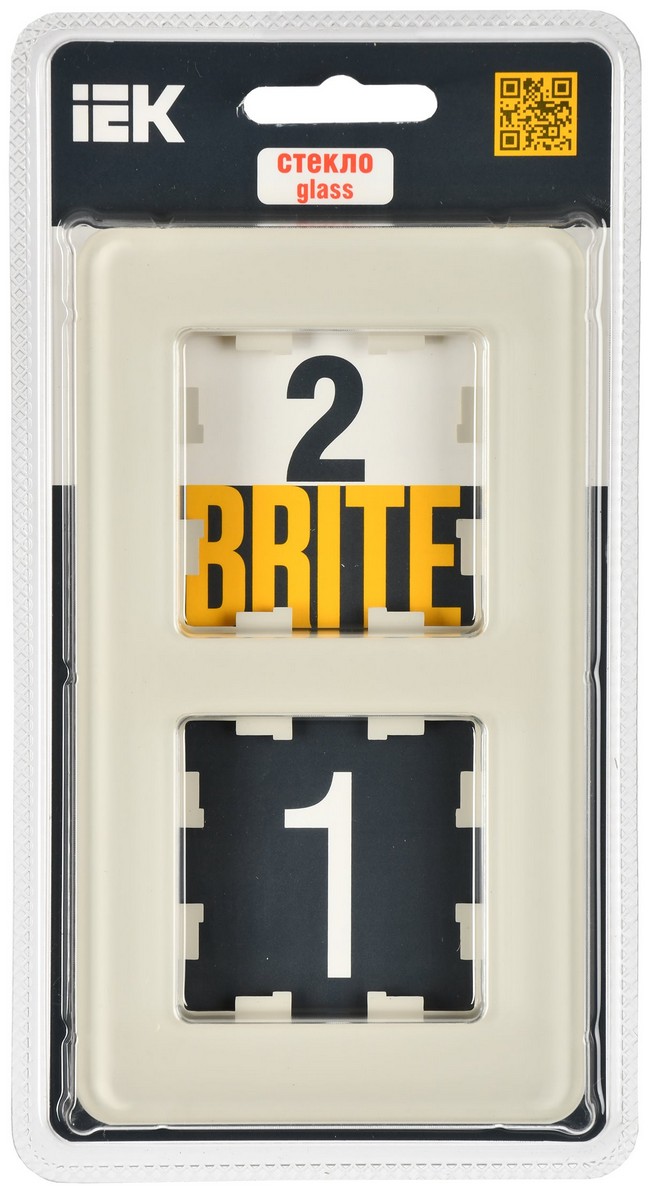 IEK Brite Рамки Рамка IEK BRITE DECOR Песчаный матовый стекло скругл.угол 2-м РУ-2-2-Бр RE BR-M22-G-41-K98