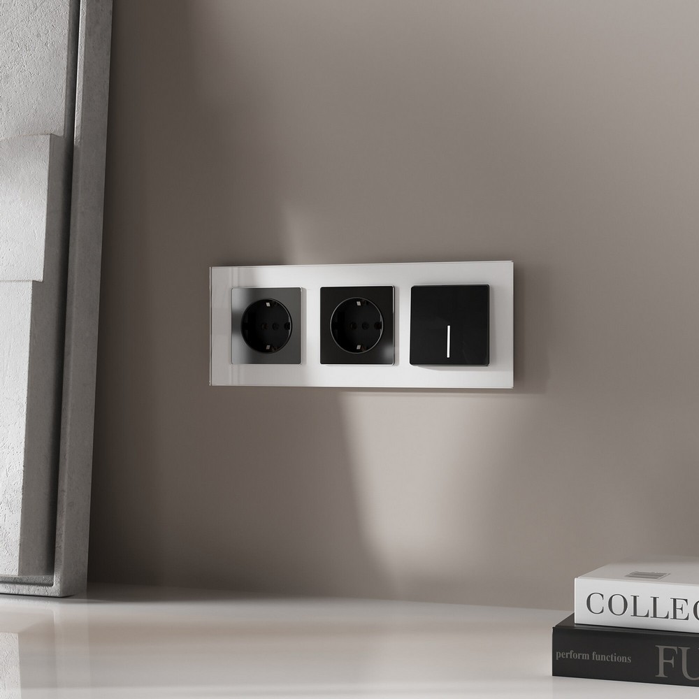 Werkel Черный акрил Выключатель Werkel одноклавишный с подсветкой (черный акрил) W11101480