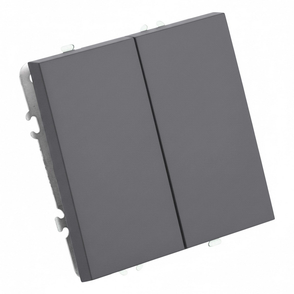 Выключатель 2-клавишный STEKKER Эмили RSW10-5104-10ZK платиново-серый, soft touch 50239