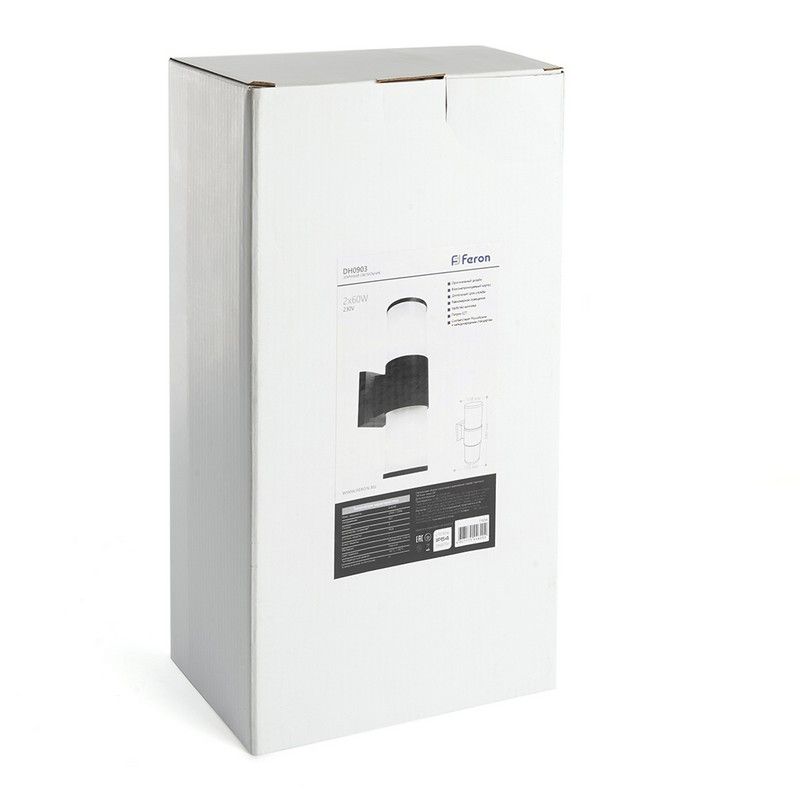 Уличные настенные светильники Светильник садово-парковый Feron DH0902 на стену  E27 230V черный 11653 