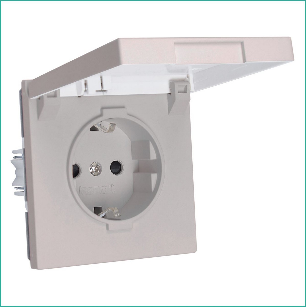 JASMART FD - розетки и выключатели Розетка JASMART FD SCHUKO с крышкой и защитными шторками матовый Тауп (soft touch) 5505PTM