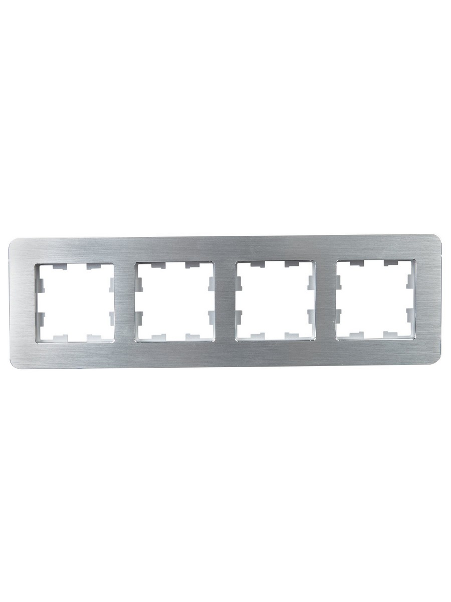 Рамка IEK BRITE DECOR алюм метал. скругл.угол 4-м РУ-4-1-Бр RE AL BR-M42-M-21-K47
