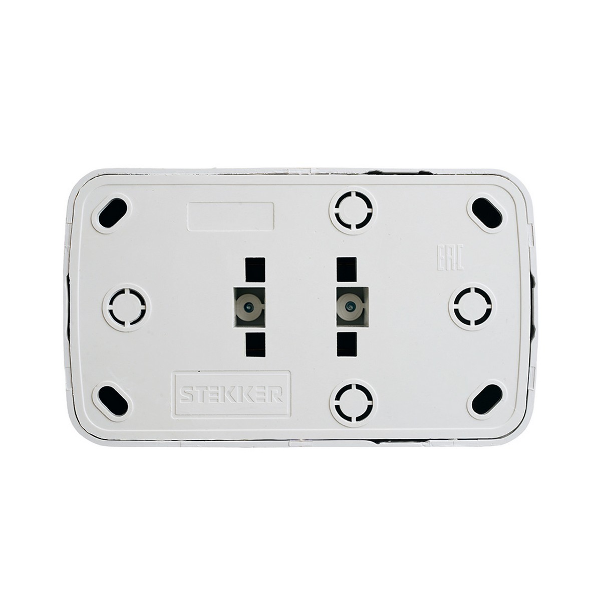 Розетка накладная STEKKER PST10-502-20 2-местная б/з Basic белый 50075