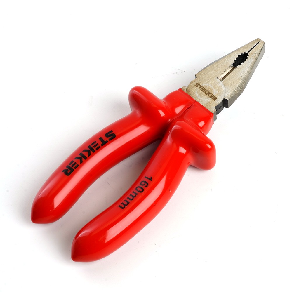 Плоскогубцы комбинированные диэлектрические STEKKER  160мм Cr-V PLE1-160-S 39776 фото