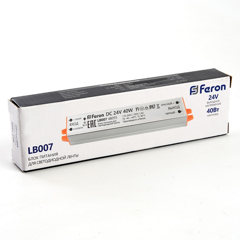 Трансформатор Feron для светодиодной ленты 40W 24V (драйвер) LB007 48055