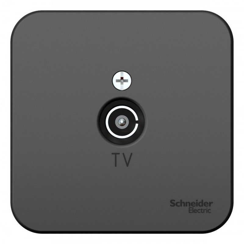 Blanca антрацит розетки и выключатели Розетка SE Blanca TV Антрацит наружный изолир. пластина BLNTA000016