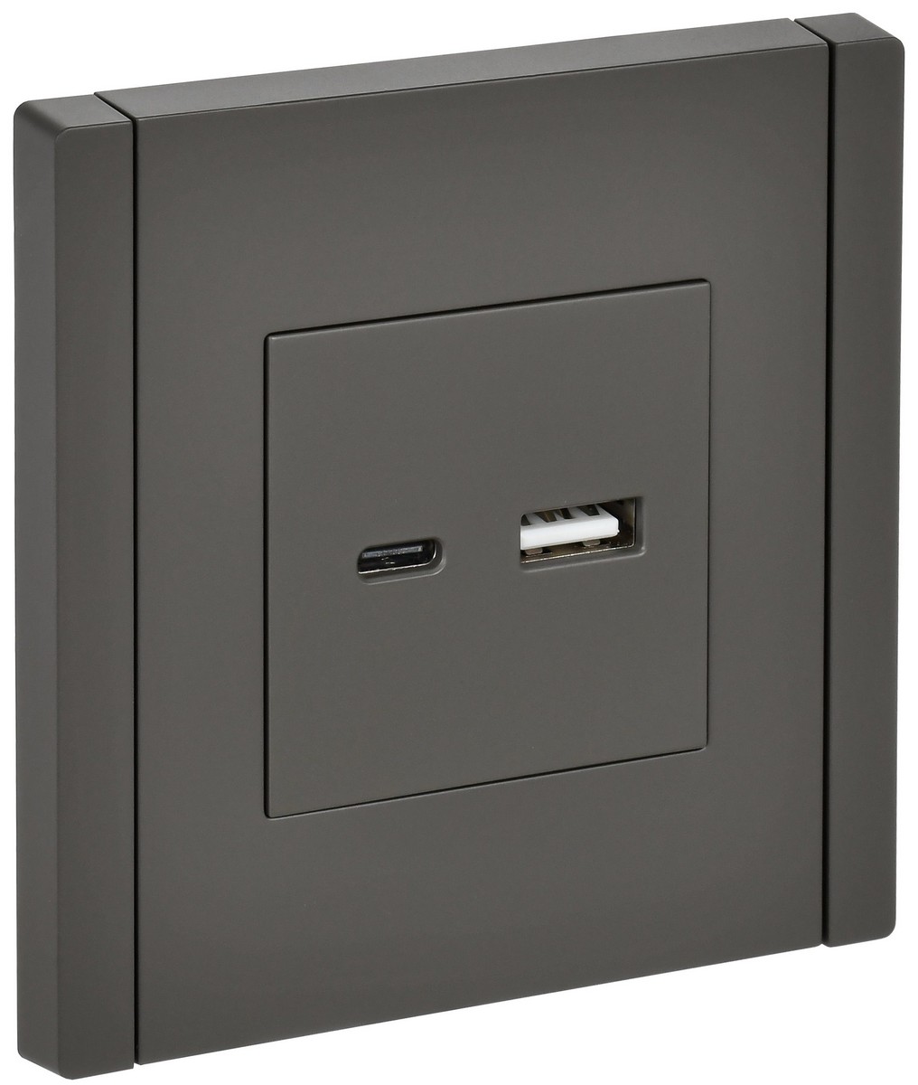 Розетка IEK FORTE&PIANO Серый USB A+C 3,1А FP350