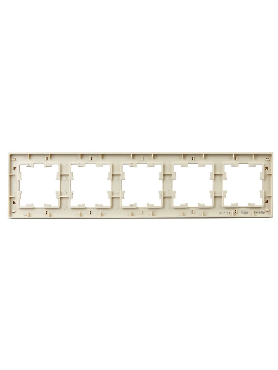 Рамка IEK BRITE DECOR Бежевый рифленый 5-м РУ-5-Бр BR-M52-51-K10