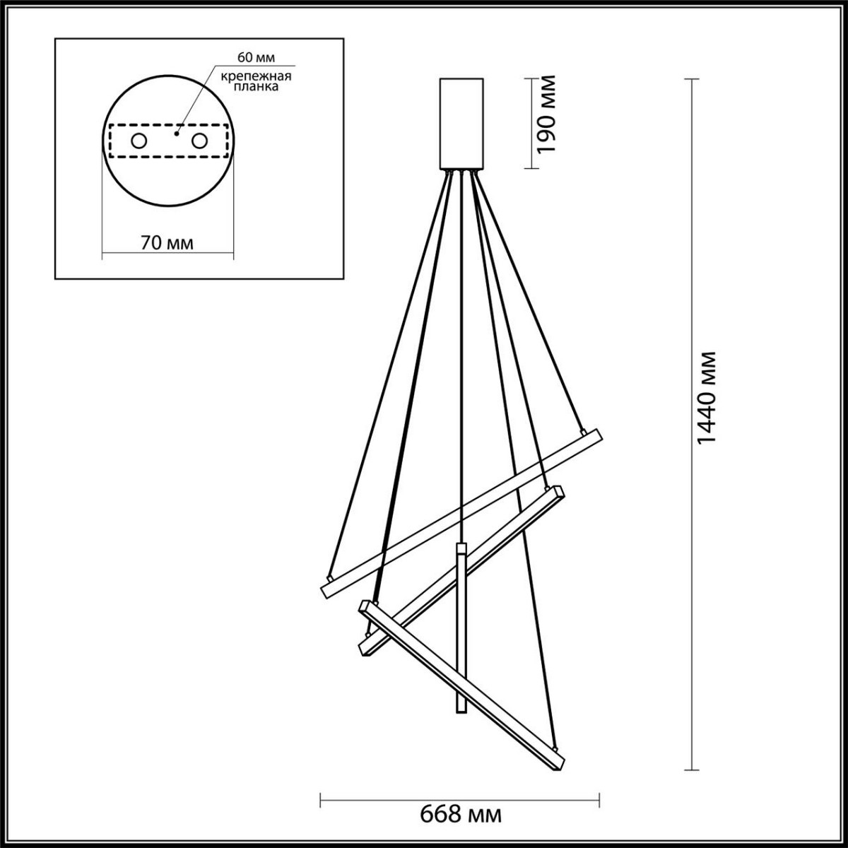 Подвесной светильник ODEON LIGHT 3860/48B COMETA