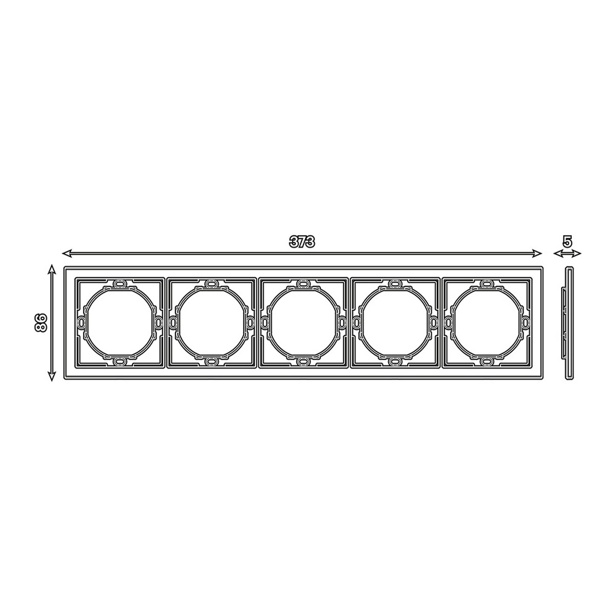 Мия - Розетки и выключатели Stekker Рамка 5-местная STEKKER Мия PFR00-3005-05 черный бархат 50465