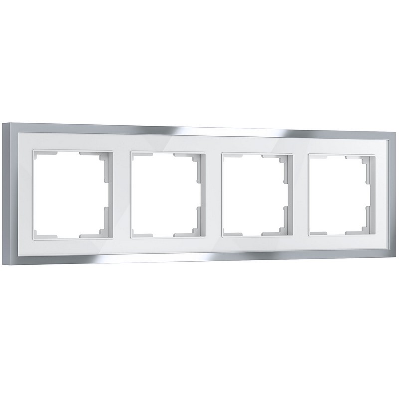 Рамки Werkel Baguette Рамка Werkel на 4 поста Baguette (белый/серебро) W0042850