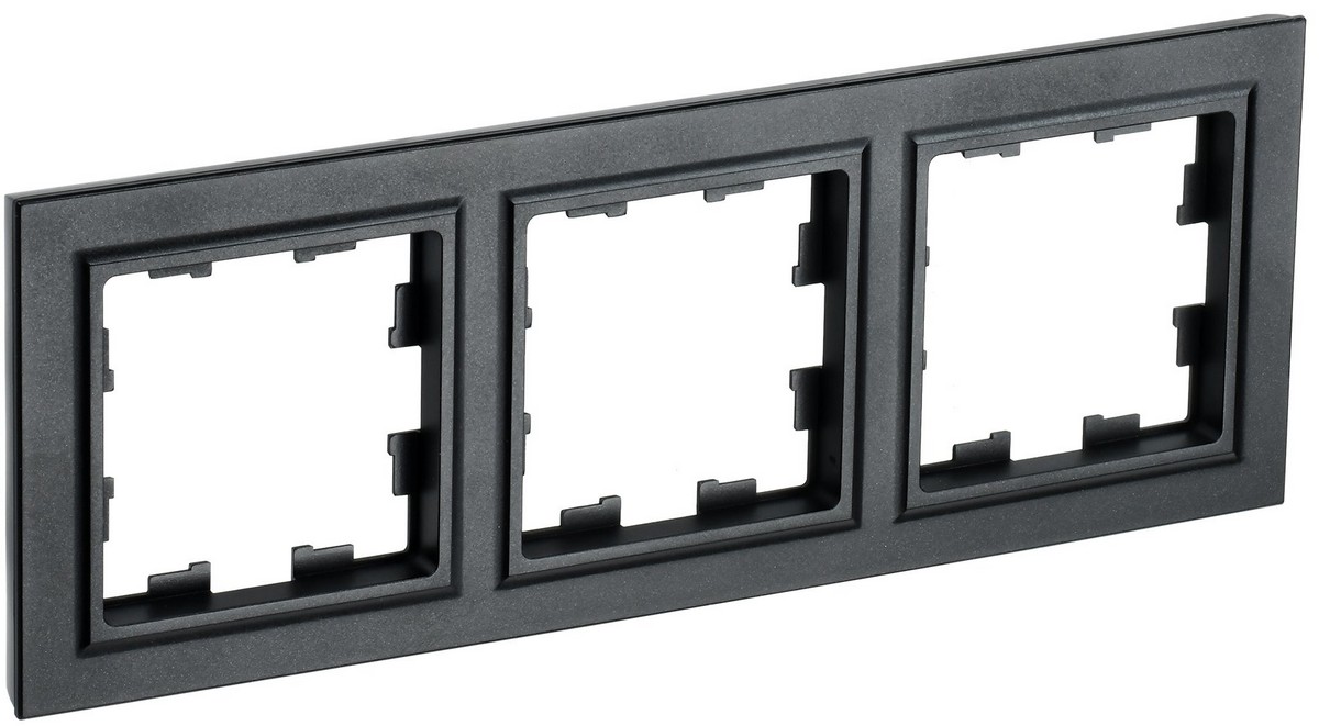 Рамка IEK BRITE 3-местная РУ-3-БрЧ черный BR-M32-K02