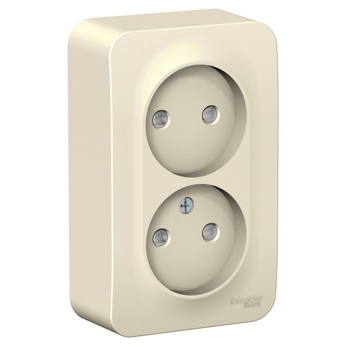 Blanca молочные розетки и выключатели Розетка SE Blanca 2-ая Молочная наружный б/з со шторками изолир. пластина BLNRA001212