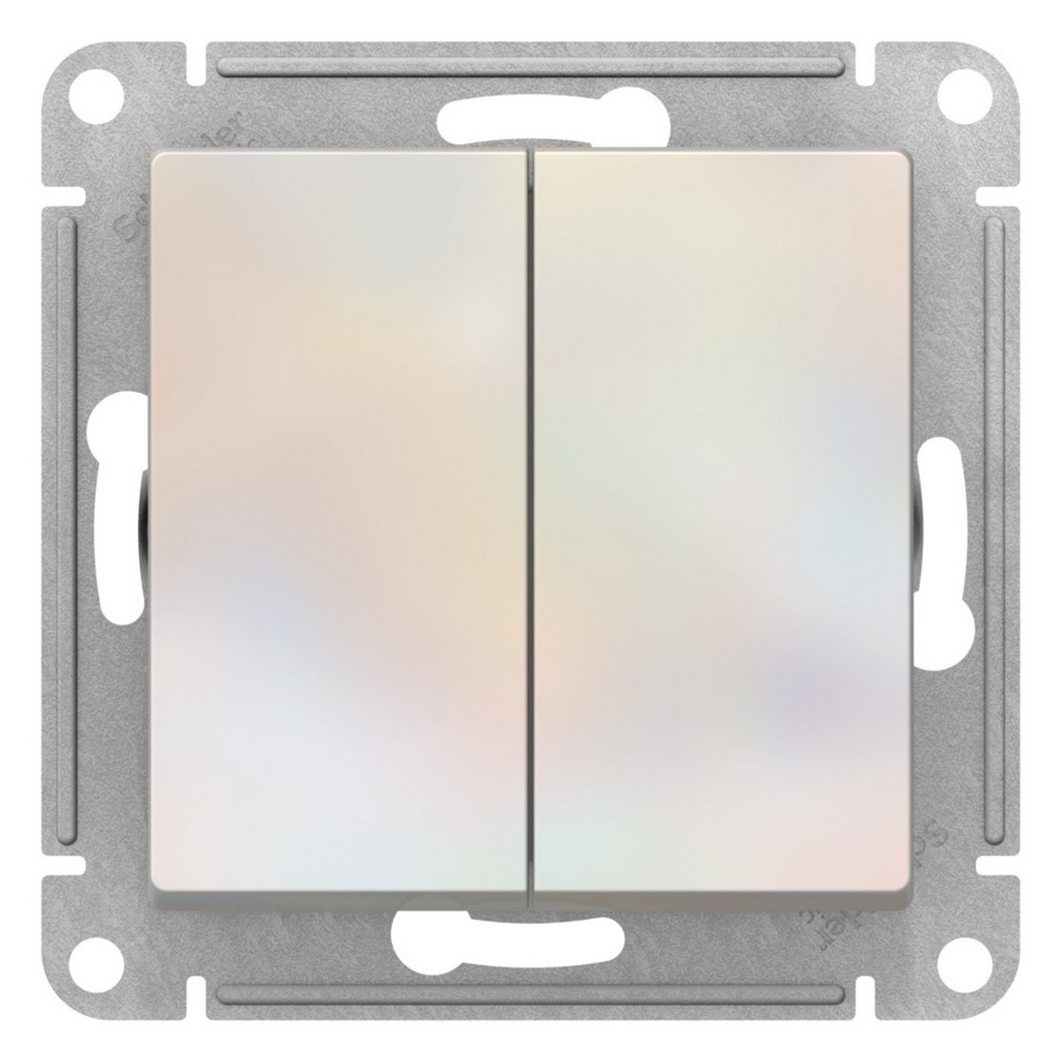 AtlasDesign Жемчуг Переключатель Systeme Electric AtlasDesign Жемчуг 2-клавишный перекрестный, 2 x сх. 7 10АХ, механизм ATN000473