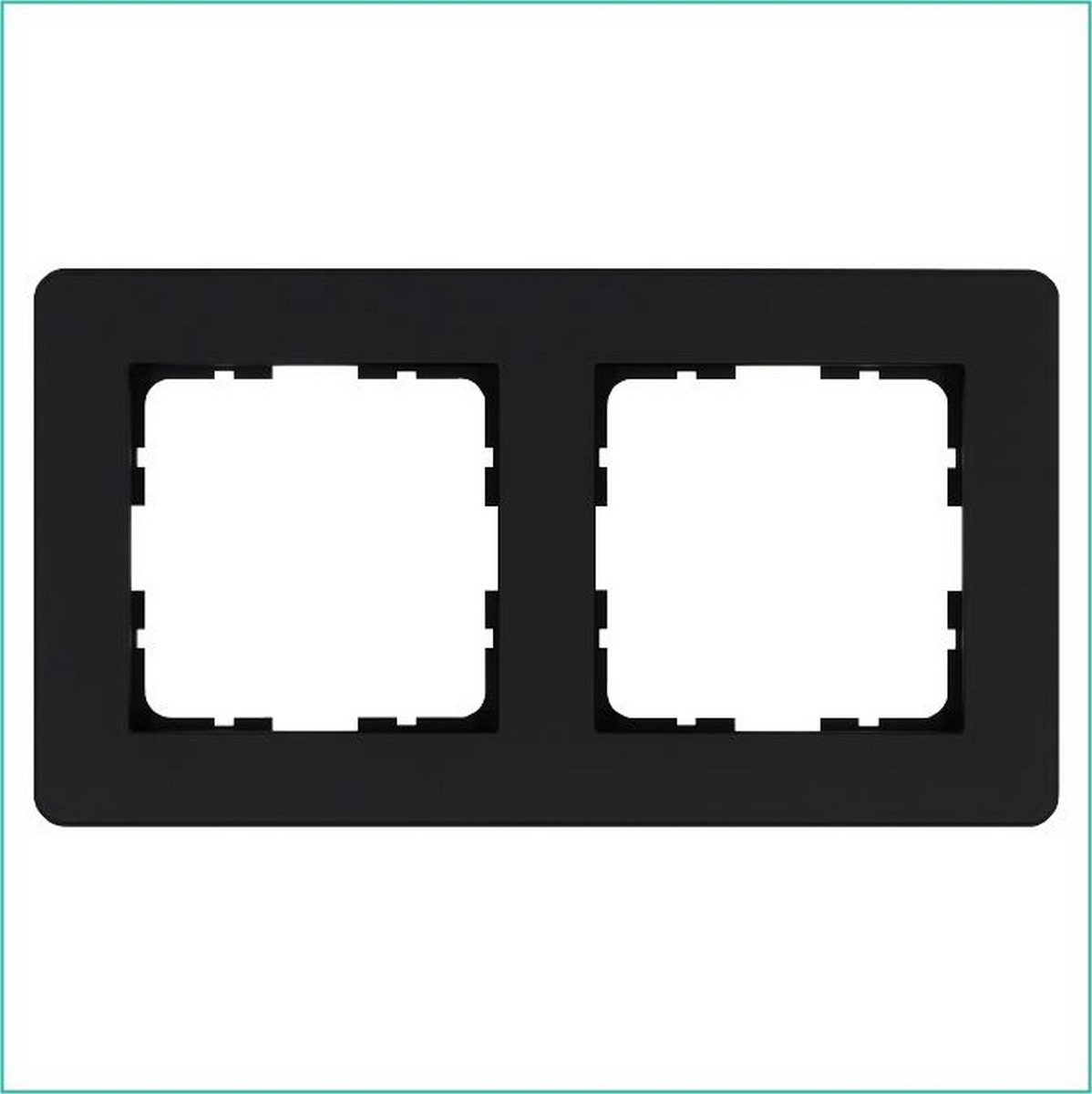 JASMART G - розетки и выключатели Рамка JASMART G-Flex 2-постовая черный матовый (soft touch) G1102PB