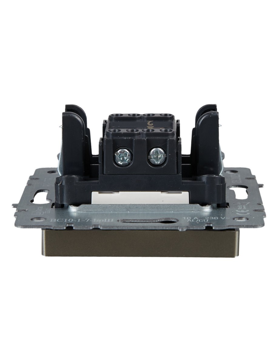 IEK Brite Шампань Выключатель IEK BRITE BASE Шампань 1-кл. прох. с инд. 10А ВС10-1-7-БрШ BR-V12-1-10-K37