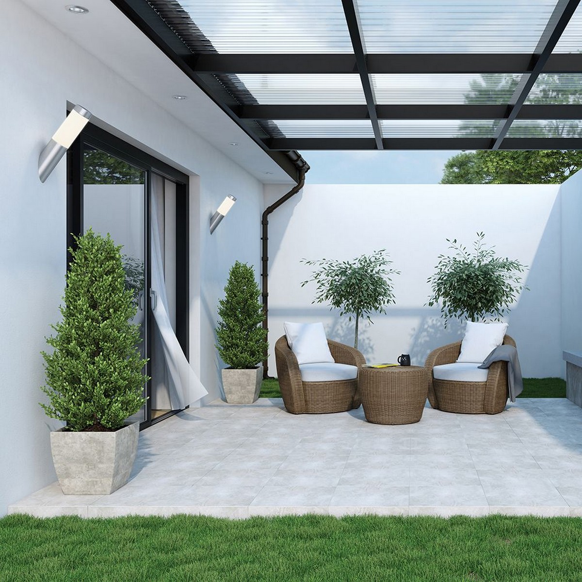 Уличные настенные светильники Светильник уличный Feron DH021 Техно на стену вверх 18W E27 230V серебро 11805 