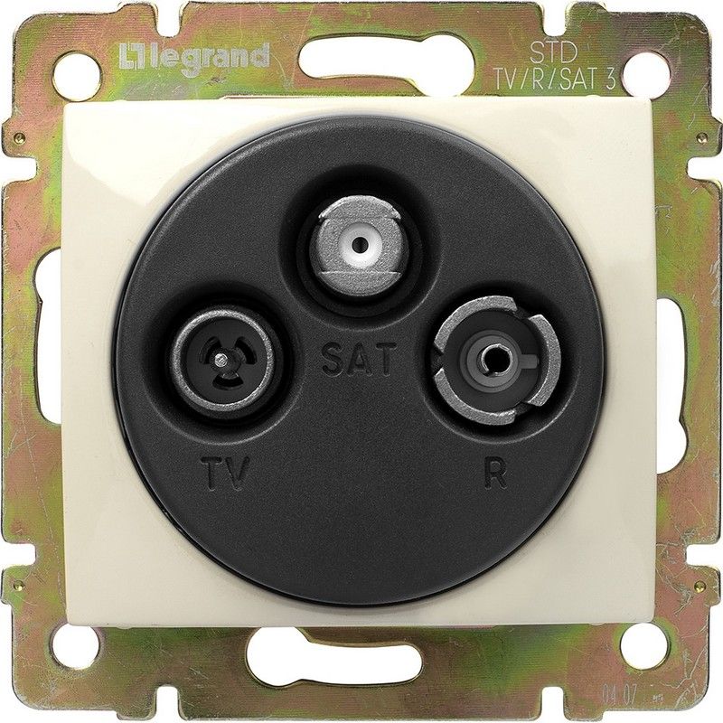 Legrand Valena Classic Кремовый Розетка TV-FM-SAT Legrand Valena Крем проходная 2400MHz 14дБ 774337