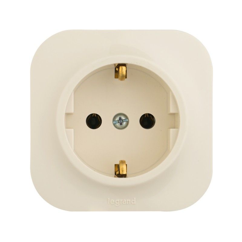 Накладные Розетки и выключатели Legrand Quteo Бежевый Розетка Legrand Quteo с заземлением бежевая 782241