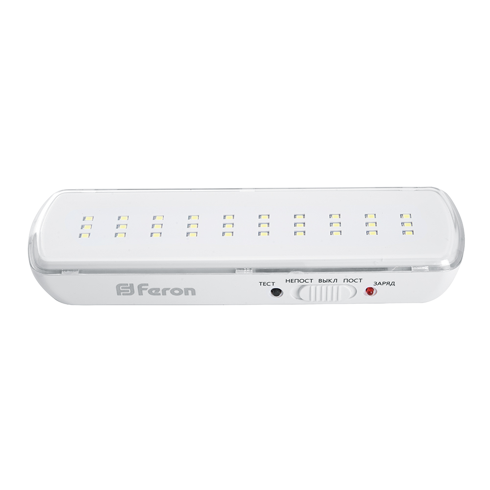 Светильник аварийный Feron EM110 30 LED AC/DC белый 41532