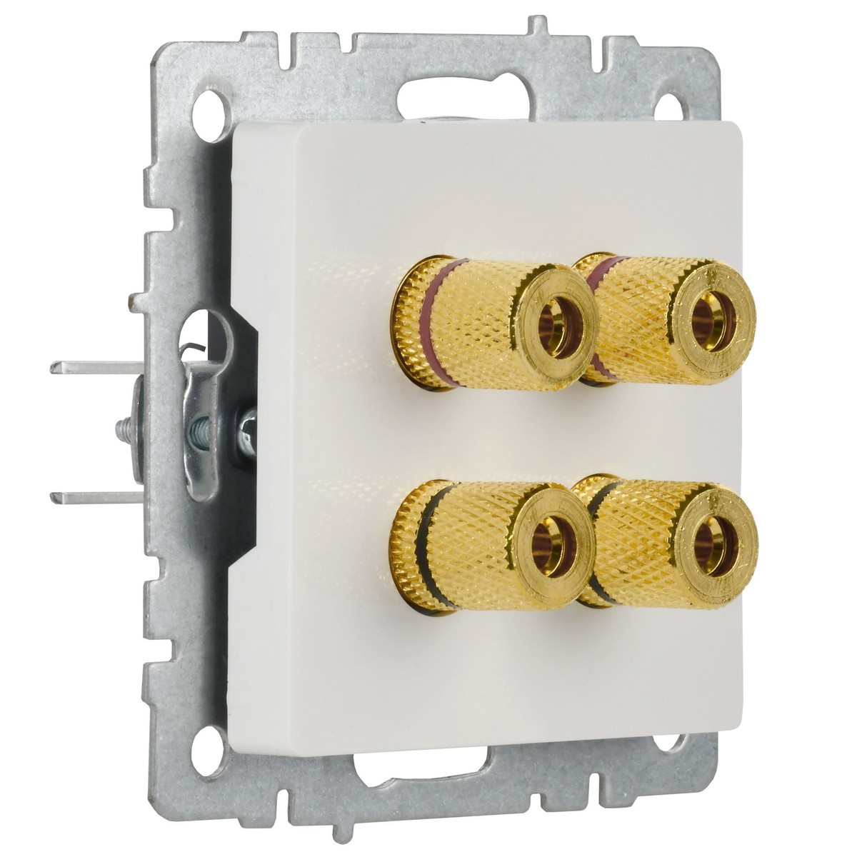 IEK Brite Белый Аудиорозетка IEK BRITE 4-местная РА10-БрБ белый BR-S40-K01