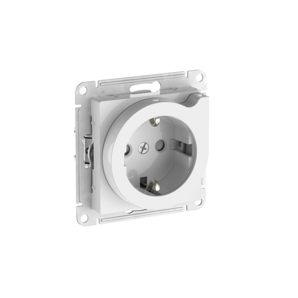AtlasDesign Белый Розетка SE AtlasDesign Белый с заземлением со шторками с выталк быстрозажим. клем. ATN000147S