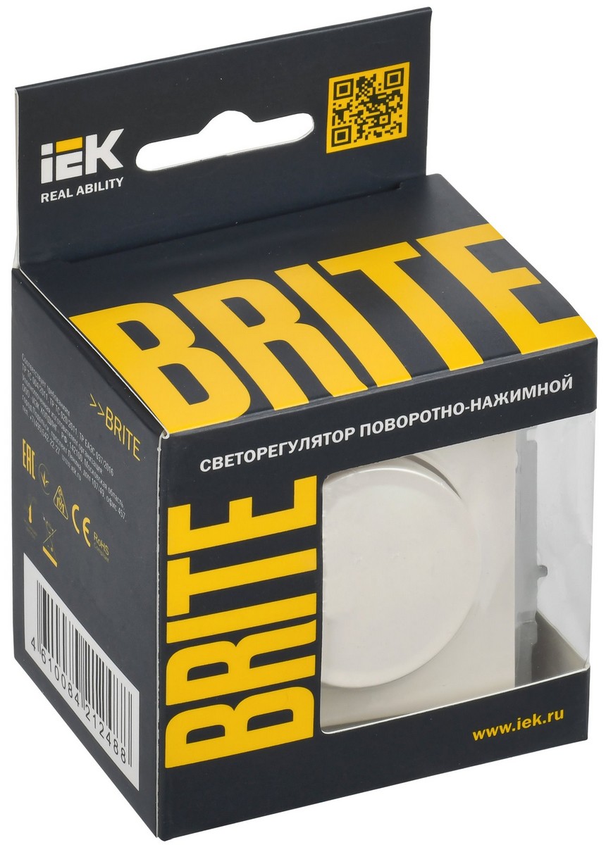 Светорегулятор IEK BRITE BASE Жемчуг пов-наж. 600Вт СС10-1-0-БрЖ BR-D20-0600-K36
