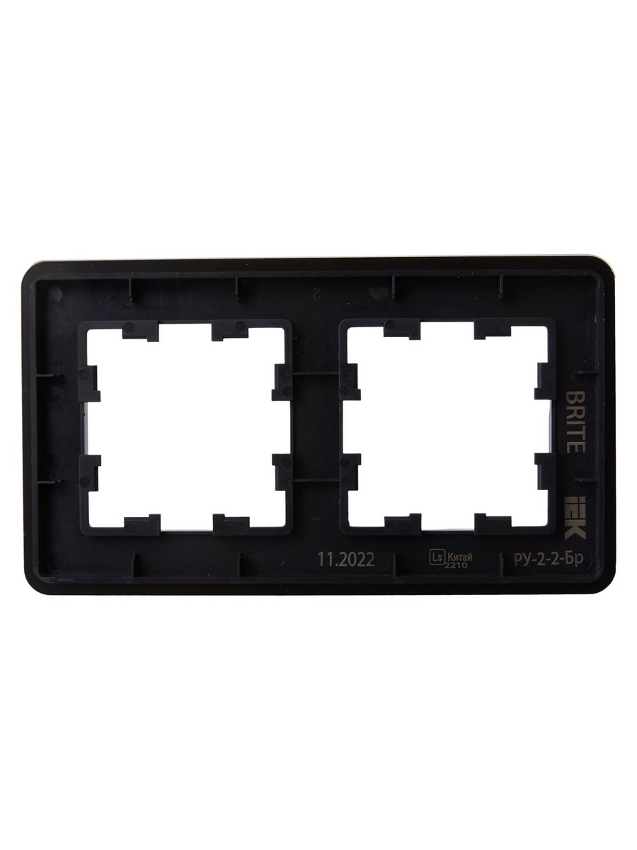 IEK Brite Рамки Рамка IEK BRITE DECOR Черный матовый стекло скругл.угол 2-мест. РУ-2-2-Бр RE BR-M22-G-41-K02