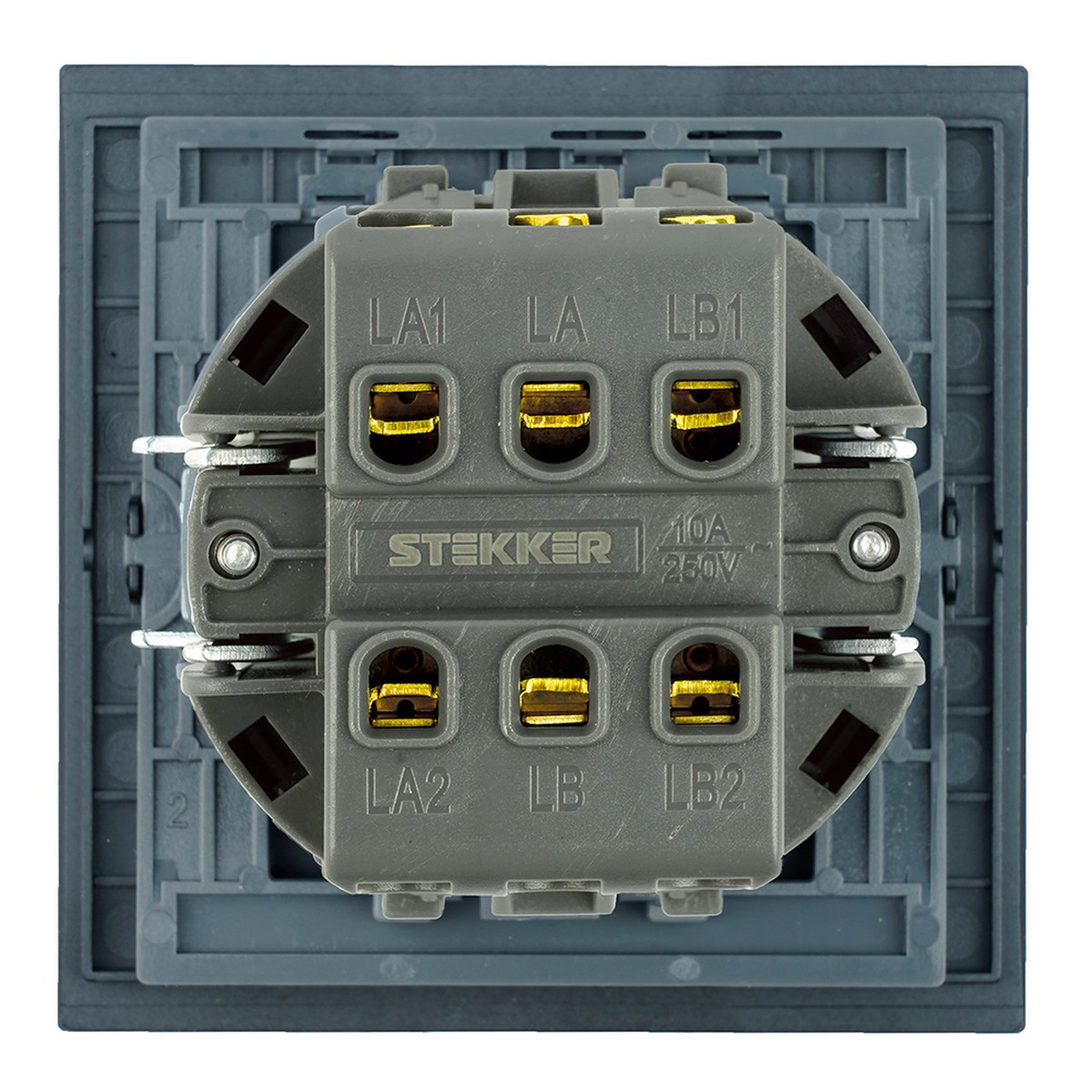 Переключатель перекрестный 1-клавишный STEKKER Мия RSW10-3110-05 черный бархат 50571
