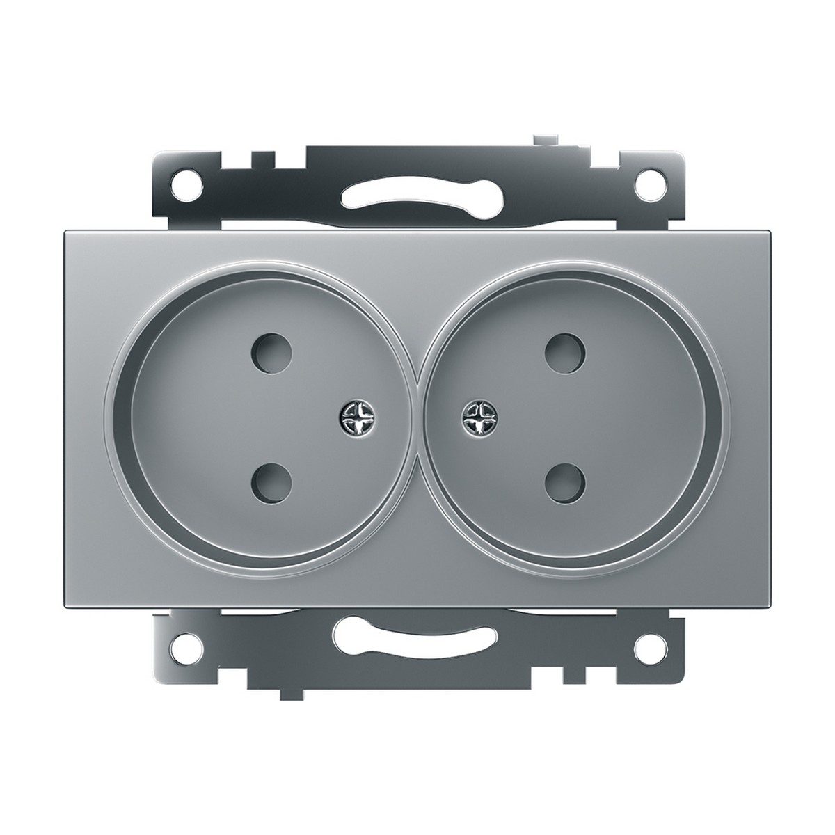 Катрин - Розетки и выключатели Stekker Розетка 1-местная б/з STEKKER GLS10-7109-03 250V 10А с защ. шторкой Катрин серебро 39583