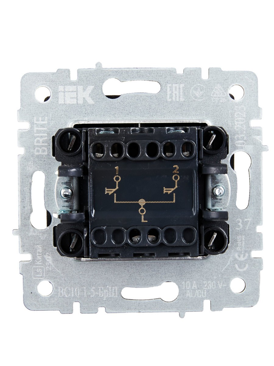Выключатель IEK BRITE жалюзи 10А ВС10-1-5-БрШ шампань BR-V15-0-10-K37