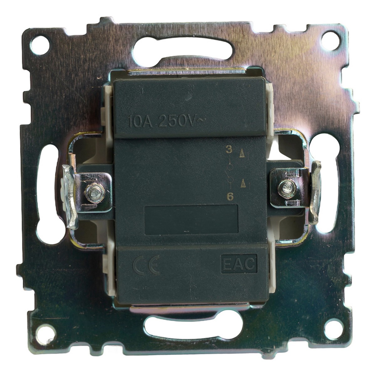 Выключатель 1-клавишный STEKKER GLS10-7103-06 250V 10А Катрин графит 49410