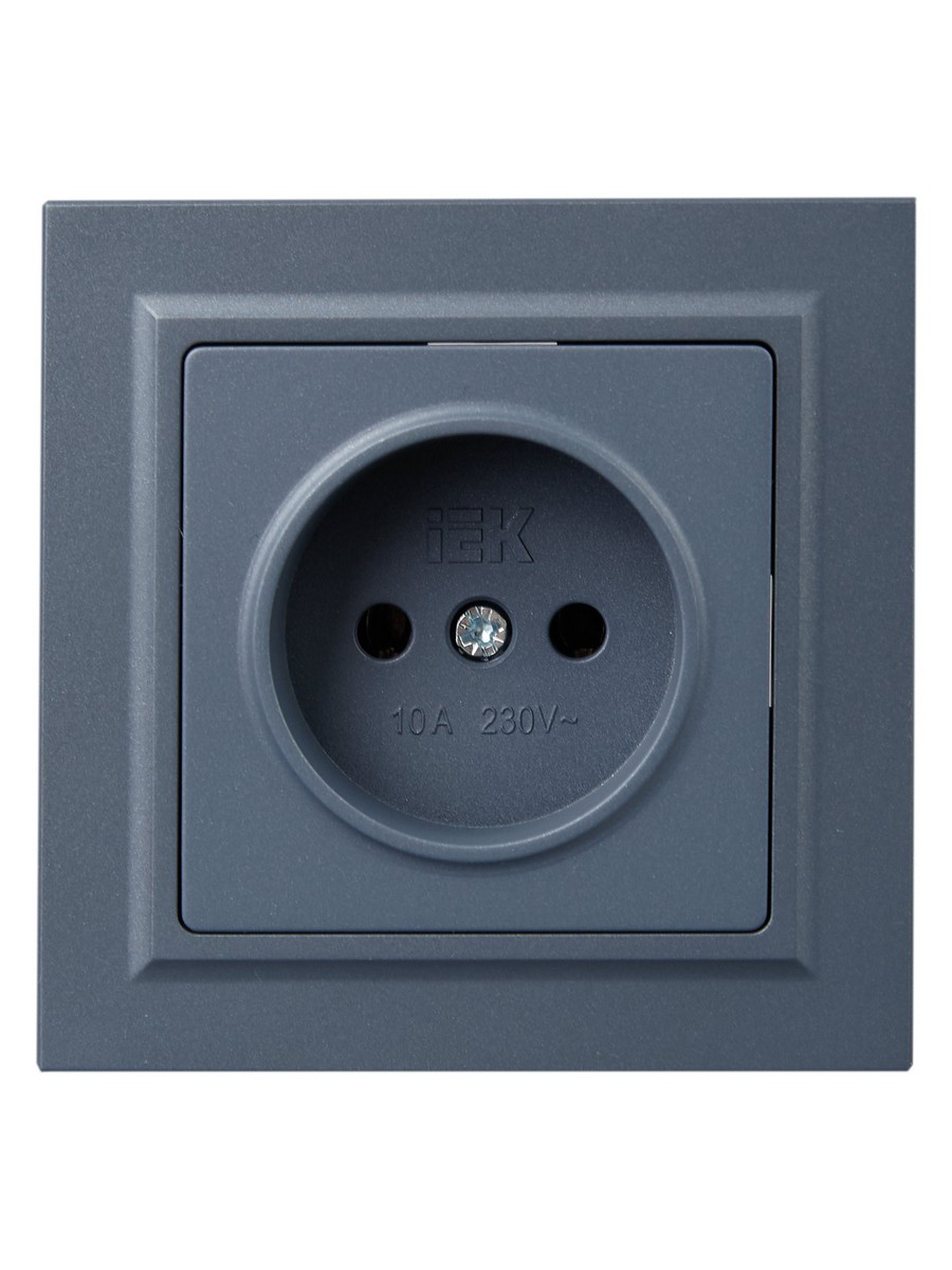 IEK Brite Маренго Розетка IEK BRITE Маренго без з/к/ш 10А в сборе РСР10-1-0-БрМ BR-R10-10-K35-F