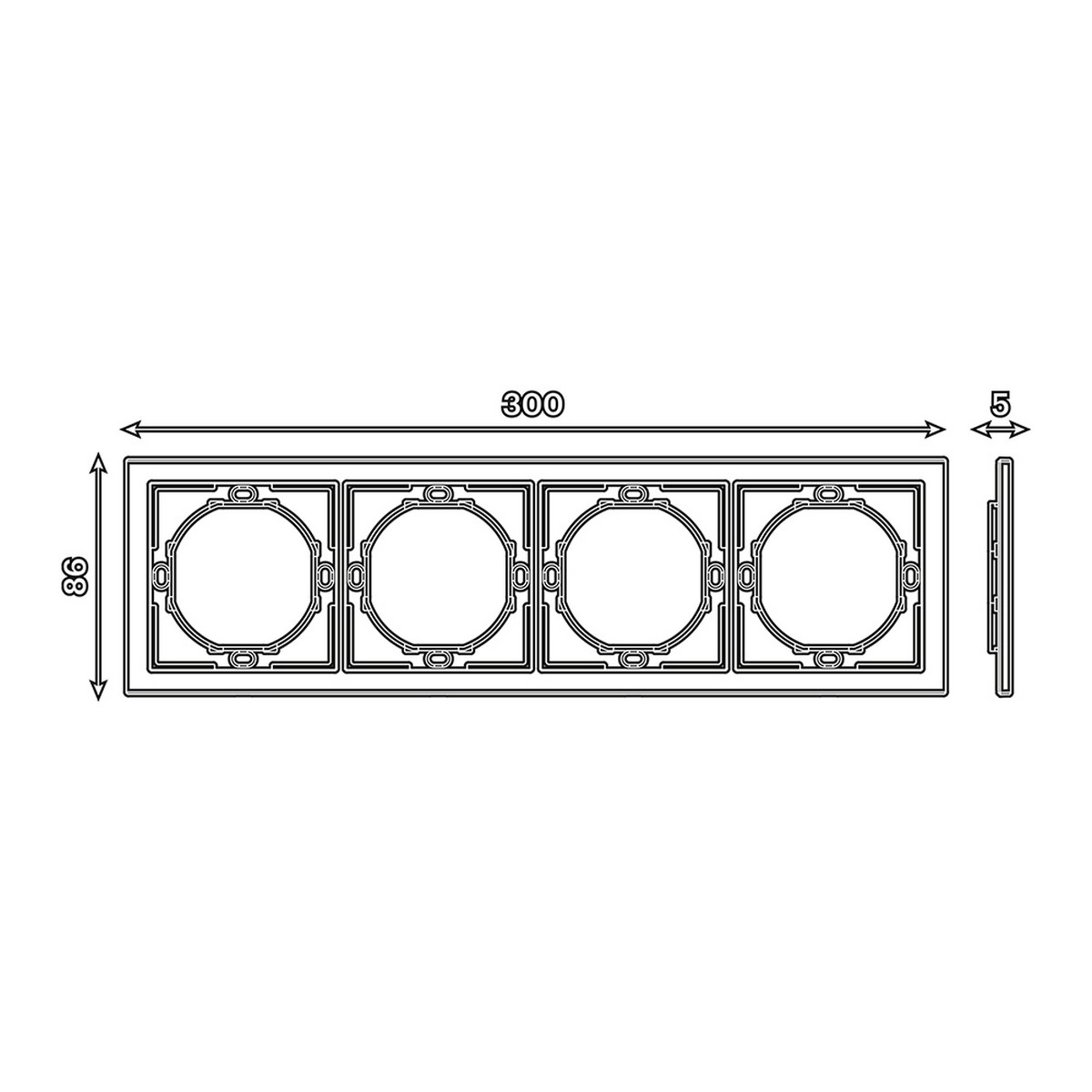 Мия - Розетки и выключатели Stekker Рамка 4-местная STEKKER Мия PFR00-3004-08 пудровый жемчуг 50489