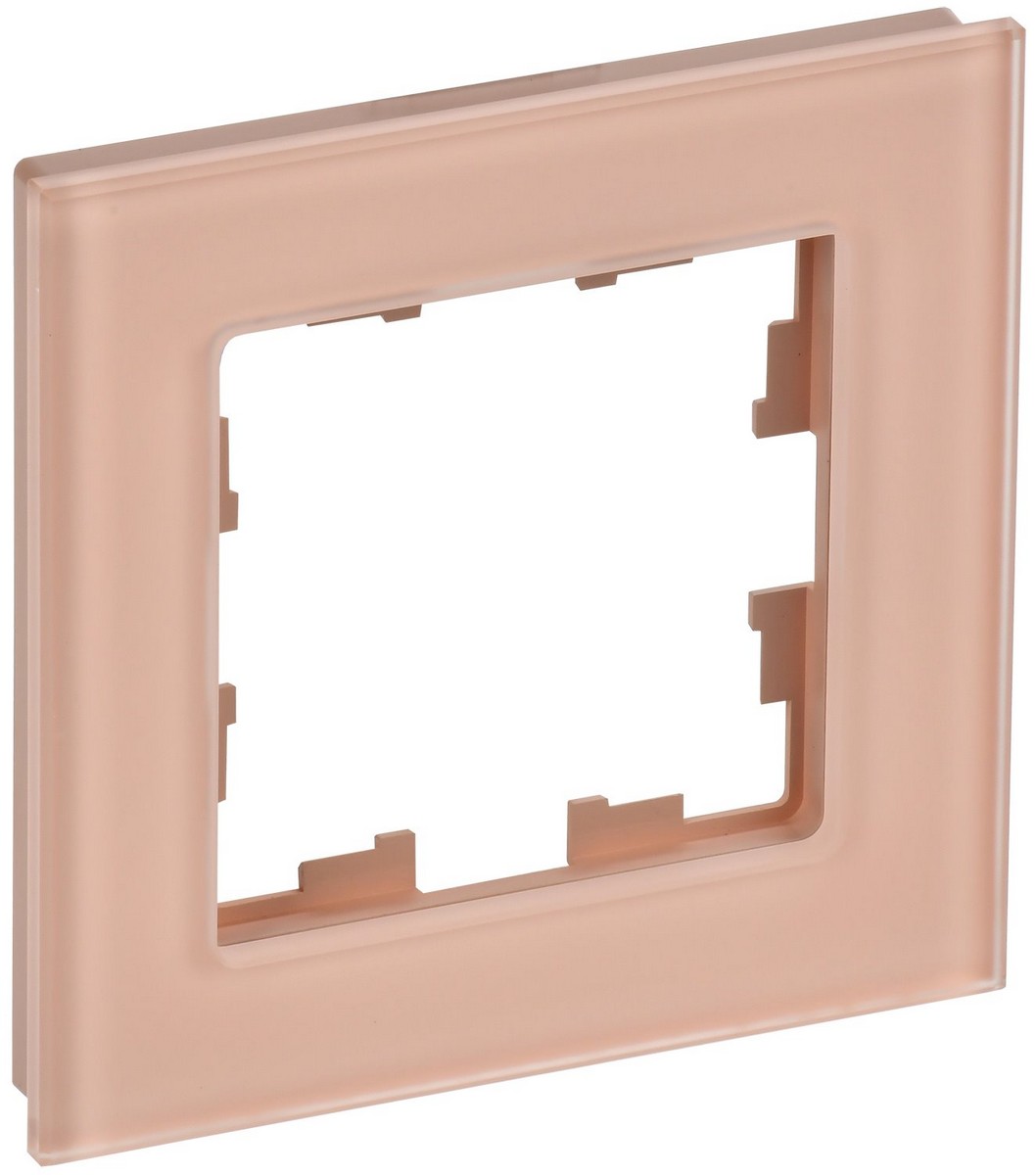 Рамка IEK BRITE DECOR Персик матовый стекло 1-мест. РУ-1-2-БрП BR-M12-G-31-K96