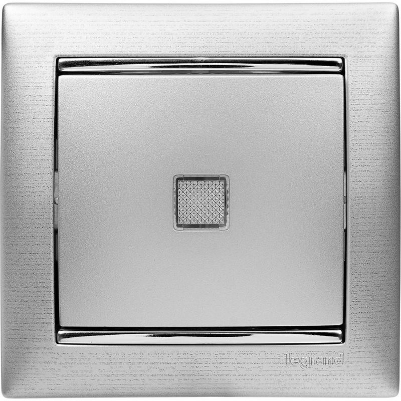 Выключатель Legrand Valena Алюминий 1-клавишный с подсветкой 770110