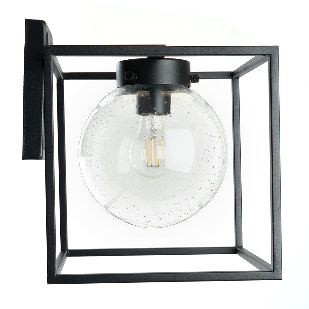 Уличные настенные светильники Светильник садово-парковый Feron PL711 на стену вниз 60W E27 230V черный 48385 