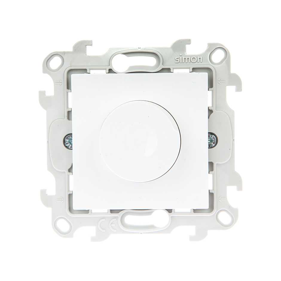 Розетки и выключатели Simon 24 Белые Светорегулятор Simon 24 Белый проходной, 40-450W 2410313-030