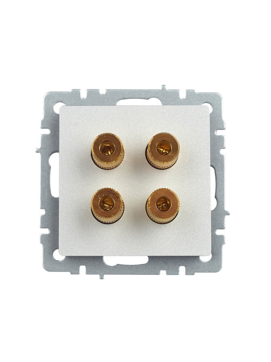 IEK Brite Алюминий Аудиорозетка IEK BRITE 4-местная РА10-БрА алюминий BR-S40-K47