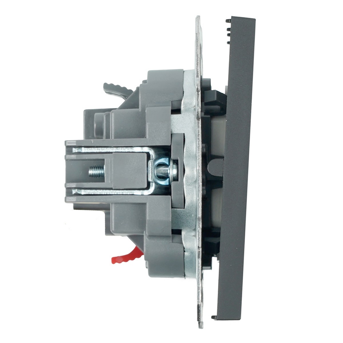 Выключатель 2-клавишный STEKKER Эмили RSW10-5104-10ZK платиново-серый, soft touch 50239